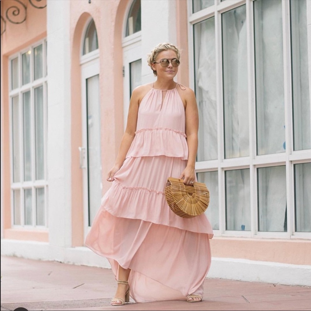 Loft tiered halter maxi